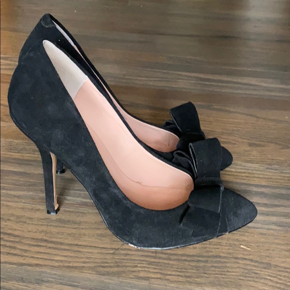 Betsey Johnson Black Suede Pumps Heels 7